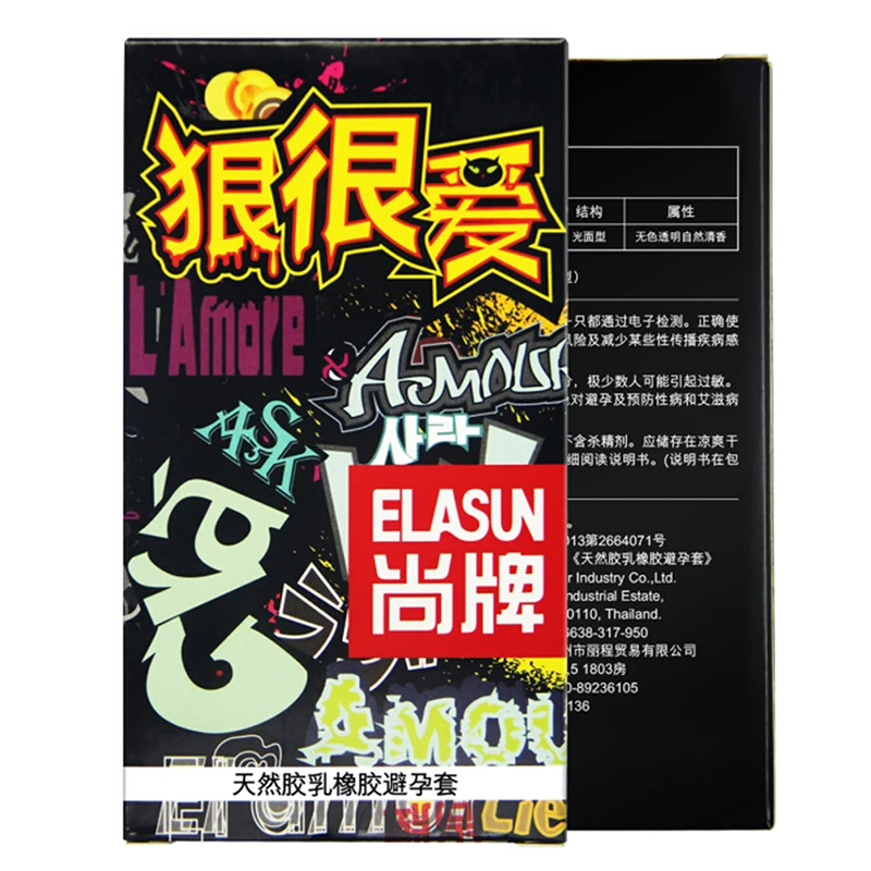 10 PCS Fiercely Love Condoms Random Packet Natural Colorless Transparent Latex Rubber Condom