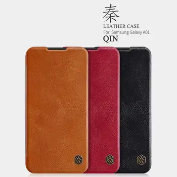 

NILLKIN QIN Series for Samsung Galaxy A01 Case Cover Vintage Flip Cover Wallet PU Leather PC Back Cover For Samsung Galaxy A01