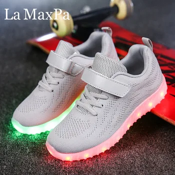 

2019 New Glowing Sneakers with Luminous Sole Luminous Sneakers with Backlight Kids Female Basket Femme LED Slippers for Children