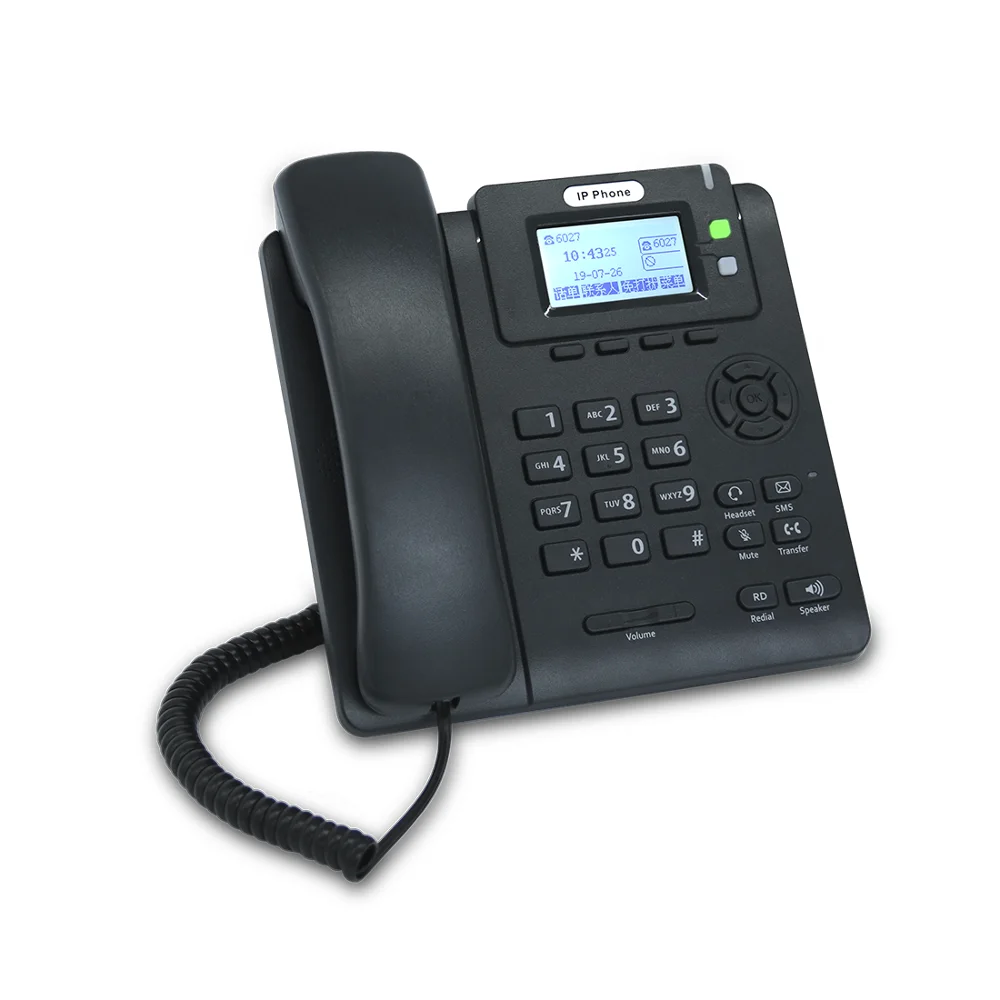 IP Phone with 2 SIP Lines VOIP SIP Phone Support POE for IP PBX
