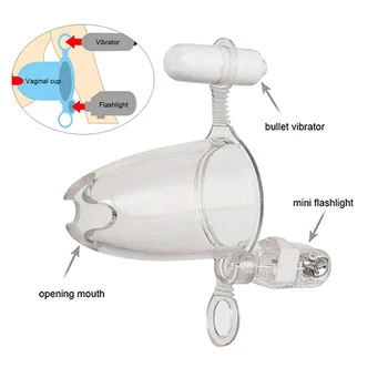 

Female Hole Speculum Vibration Massager with Lighting, Satisfy Peep Desire and Explore Climax Internal Excitement