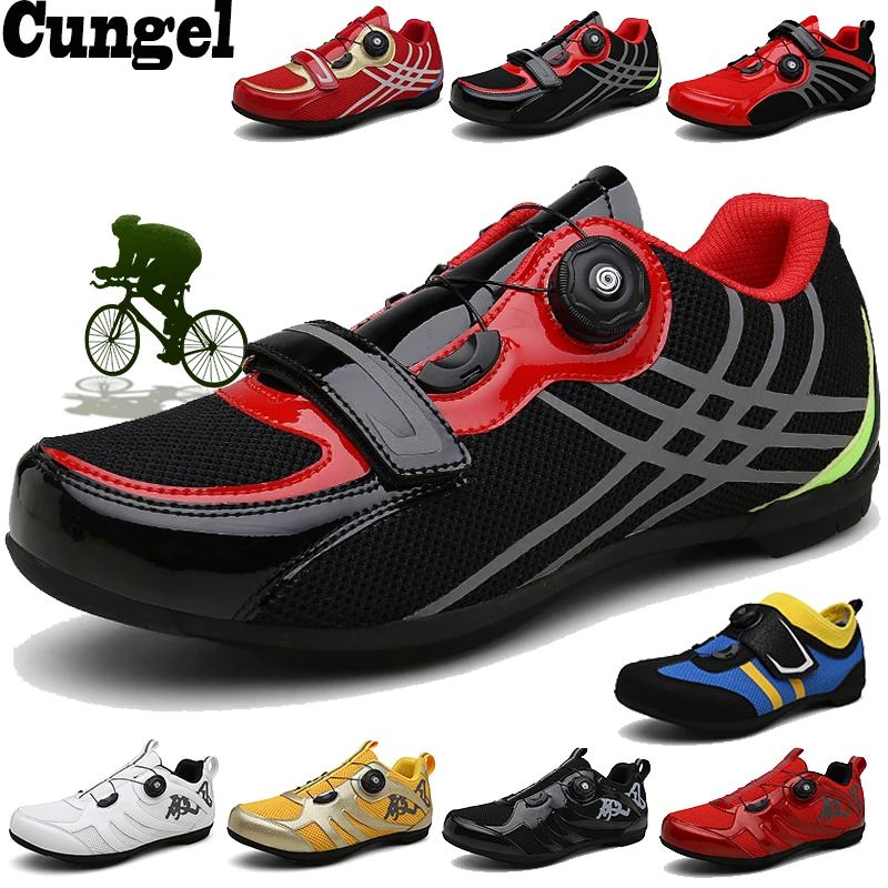 Ceny Cungel oddychające Pro samoblokujący buty rowerowe rower szosowy buty rowerowe Ultralight wyścigi sportowe trampki Zapatos Ciclismo