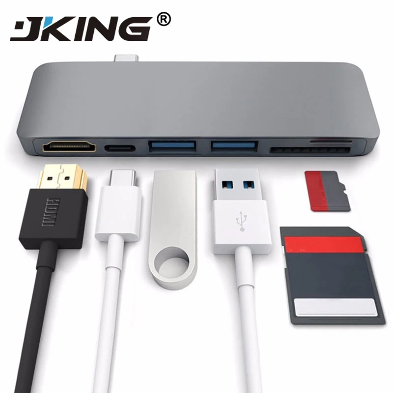 

JKING Thunderbolt 3 Type C to HDMI Hub Adapter for Samsung DEX Station USB-C Dock with PD Power SD/TF Card Reader USB 3.0