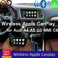 Sinairyu Wifi беспроводной Apple Carplay Car play 2010- A4 A5 Q5 MMI 2009-2011 A6 A7 A8 C6 Android Зеркало для Audi с iOS 13