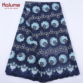 

Kalume New Arrival African Swiss Cotton Lace Fabric Embroidery Nigerian Swiss Voile Lace In Switzerland Stones For Dress 1938
