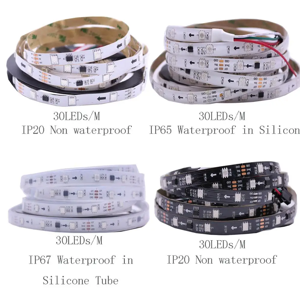 Светодиодный банд 12 в пост. Тока 5 м WS2811 Rgb 5050 светодиодный банд|addressable led|address