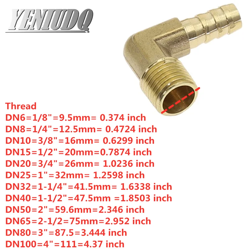 Acheter Plomberie en laiton 1/8 1/2 3/4 1 tuyau barbe en laiton raccord  de tuyau tuyau Joint coupleur connecteur adaptateur