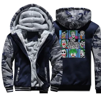

The Jokers Bunch Sweatshirt Mens Raglan Camouflage 2019 Winter New Hip Hop Zipper Man Hoodies Fashion Warm Clothing Sportswear