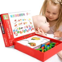 Kids Cognition Card Aphabet Animal Color Teaching Baby English Learning Word Card Education Toys Montessori Materials Gift 1