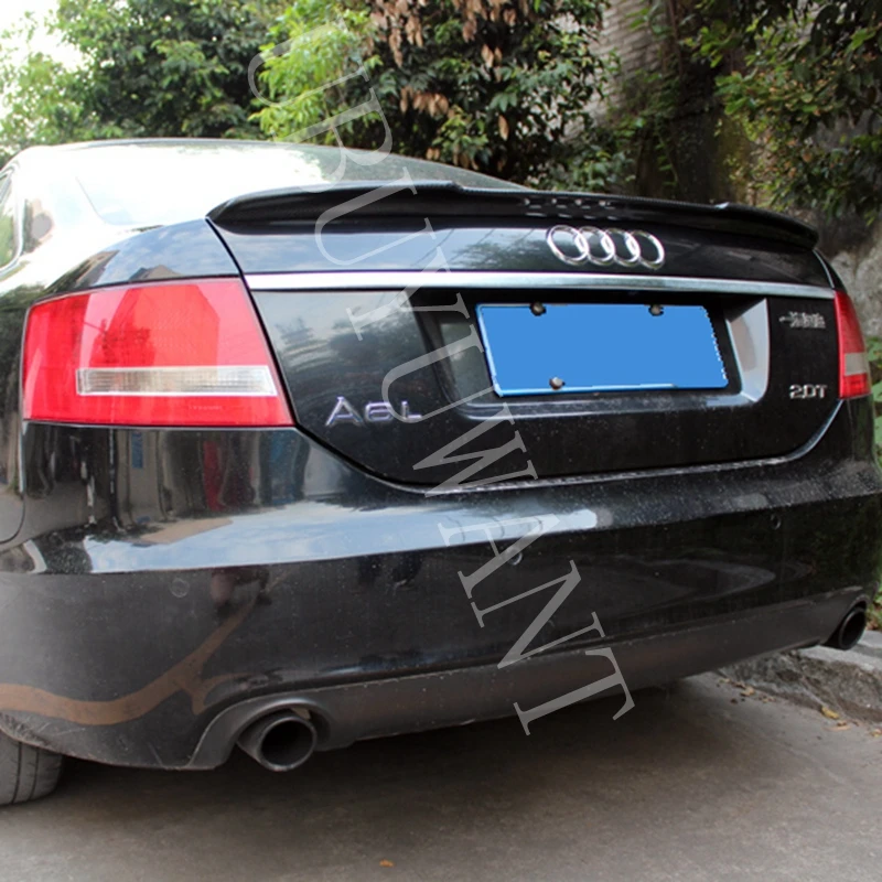 Для Audi A6 C6 2009 2010 2011 2012 углеродное волокно V стиль внешний задний спойлер багажника автомобиля хвост загрузки крыло украшения