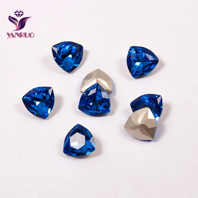 YANRUO 4706 триллиантные необычные стеклянные камни Сделай Сам стразы остроконечные украшения поделки бриллианты для одежды - Цвет: Sapphire