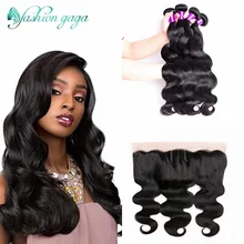 

Wet Wavy Body Wave Bundles With a Frontal Natural Raw Brazilian Mongolian Peruvian Hair Weaving Black Pearl Crotchett Sew In