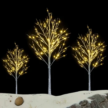 

PVC Christmas Tree With Lights DIY Hand Assemble Christmas Tree Decoration Santa Tree Party Decoration Figurine Gift