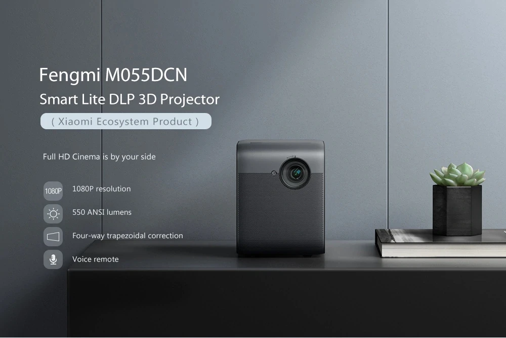 Xiaomi Fengmi Smart Lite DLP 3D проектор ТВ Full HD 1080P 550ANSI люмен M055DCN проекция поддержка 4K домашний кинотеатр