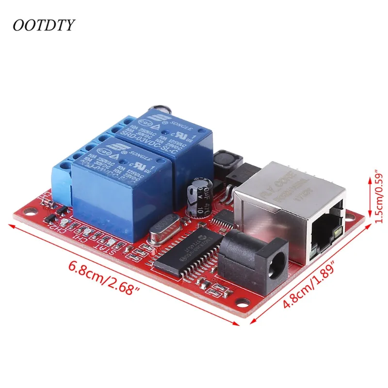 OOTDTY LAN Ethernet 2 способ реле платы переключатель задержки TCP/UDP модуль контроллера веб-сервер