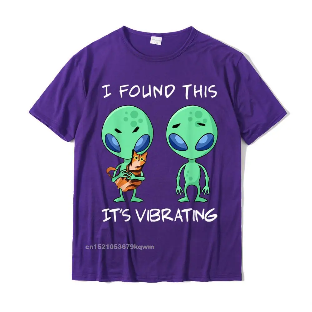 Tops Tees Fitness Tight T-shirts Mother Day Designer Casual Short Sleeve 100% Cotton Crew Neck Men's T Shirt Casual I Found This Its Vibrating T Shirt Funny Alien and Cat T-Shirt__4483 purple