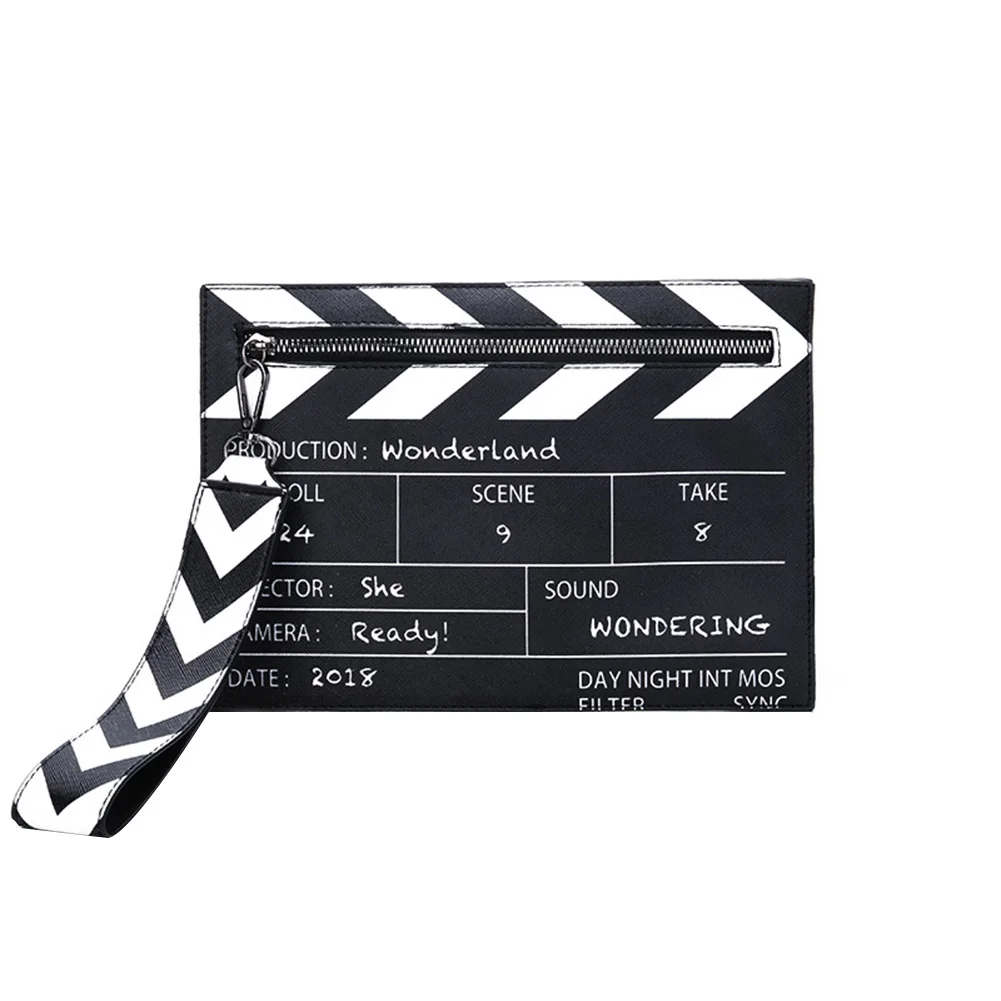

Female Clapperboard Style Individual Styling Artificial Leather Wrist Strap Crossbody Shoulder Bag