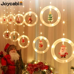 Joycabin Christmas Decoration LED Light Ornament Plastic Santa Claus Christmas Tree Snowman Light Garland Glow In the Dark