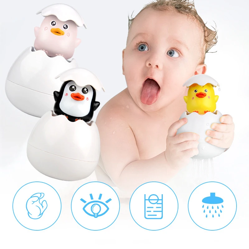Toddler Toys Sprinkler Egg-Bath-Toys Penguin Water-Spray Shower Baby Bathroom Cute Duck