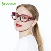 SOOLALA Anti Blue Light Oversized Square Reading Glasses Women Presbyopic Optic Cat Eye Reader Reading Glasses With Diopter ► Photo 3/6