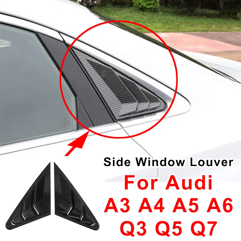 CarSideVentWindowLouverCoverTrimStickerForAudiA38VA4B8B9