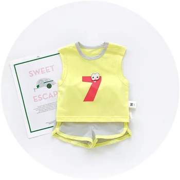 

2020 Summer Baby Sets Cartoon Digital Printing Vest Shorts