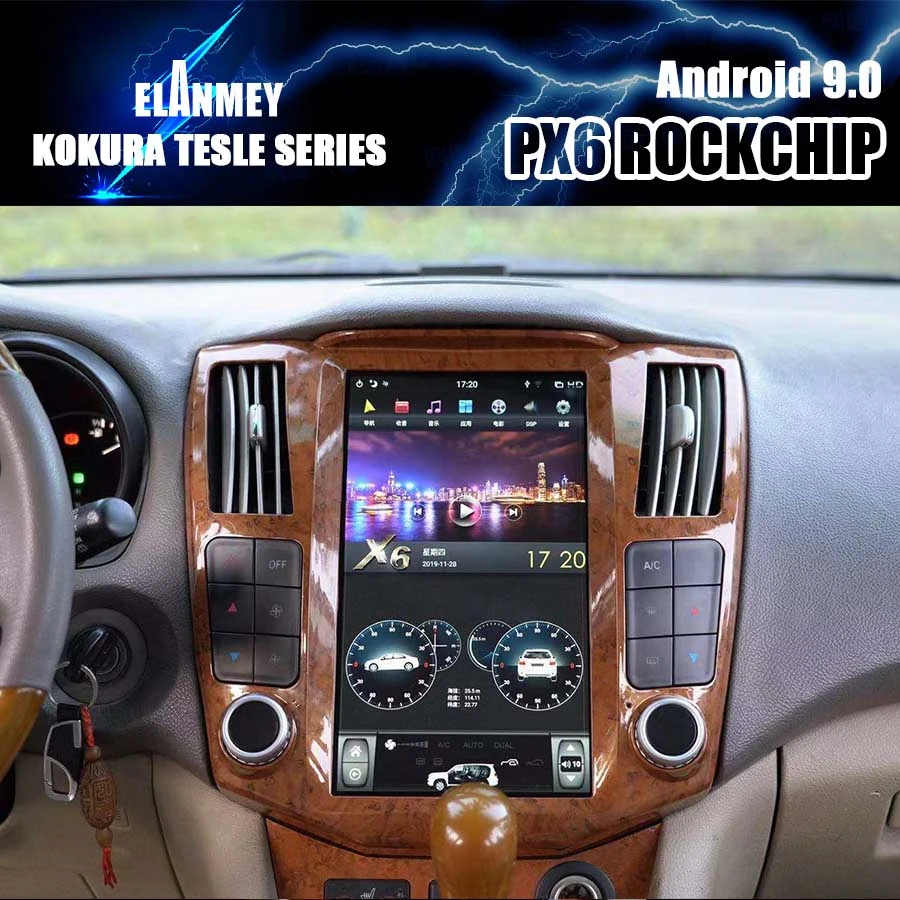 PX6 автомобильный Bluetooth экран Android 9 GPS навигация мультимедийный плеер для Lexus RX300 RX350