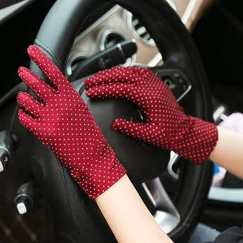 

Summer Woman Wave Point Gloves Convenient Ladies Stretch Sun Protection Simple Elegant Lady 2020 New Fashion Glove