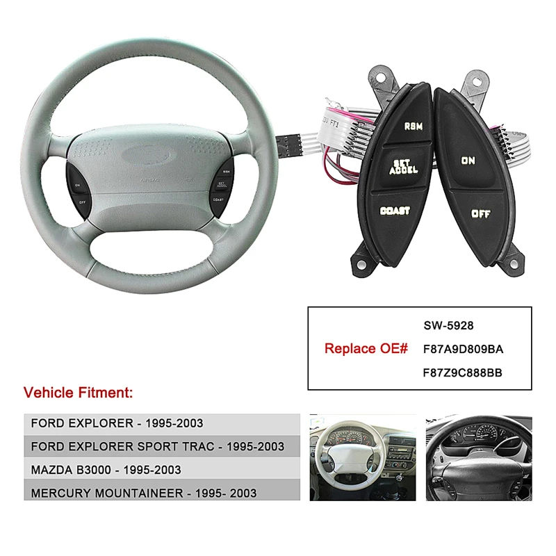 2 Kleur Hot Stuurwiel Cruise Zwart Grijs Schakelaar Voor Ford F150 Explorer F 150 Ranger Vervangt Sw 5928 F87z 9c888 Bb Ford Explorer Switch Switch Switchswitch Control Aliexpress