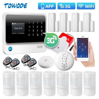 

Towode G90B Plus+ 3G GSM WiFi Home Security IOS Android APP Control Smart House Alarm System Smoke Alarm Strobe Siren