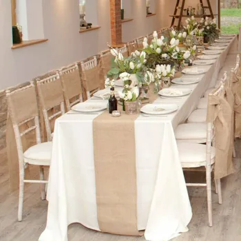 

1*Burlap Ribbon 10M X 30CM Hessian Table Runners Hessian Roll Fabric Burlap Jute Rustic Wedding Birthday Party Favors Decoration