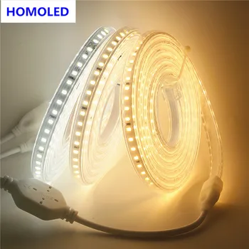 

High Safety High Brightness 220V LED Strip SMD2835 Flexible LED Light Natural white/Warm white IP67 Waterproof LED Strip Light.