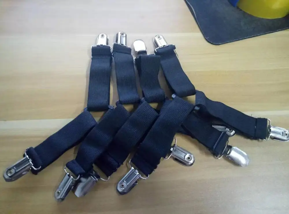 3 head black 4pcs 4 шт. Регулируемый эластичный наматрасник угловой держатель зажим кровати застежки для простыни ремни зажимы для подтяжек шнур крюк петли застежки - Цвет: 3 head black 4pcs