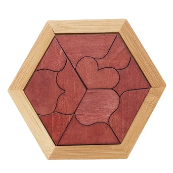 

Eleven Pieces Of Puzzle Heart Shaped Puzzle Smart Puzzle Wooden Child Educational Toys Early Education Shape Recognition Toy