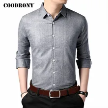 COODRONY Brand Shirt Men Spring Autumn Fashion Striped Business Casual Shirts Cotton Long Sleeve Chemise Homme Mens Wear C6059