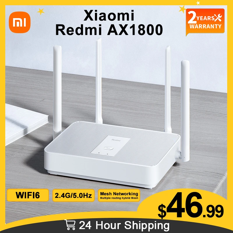 2021 New Xiaomi Redmi Router AX1800 Wifi 6 2.4G/5.0GHz Gigabit Dual-Band Mesh WIFI Wireless Signal Amplifier High Gain Antenna | Компьютеры
