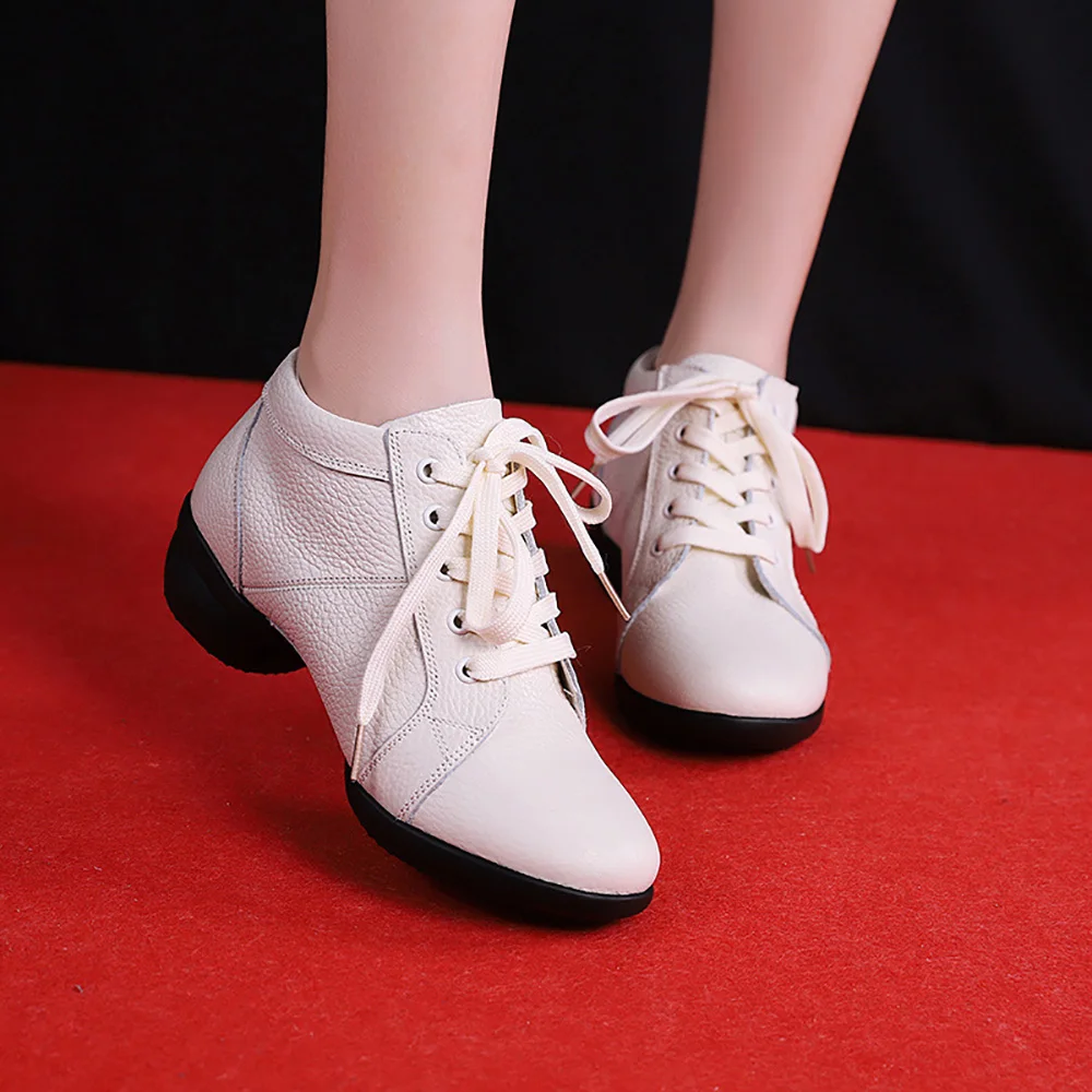 

Genuine Leather Dancing Shoes Female 8150 Sailor Dance Mesh Modern Dance Square Dance Shoes Damping Breathable Wearable Non-slip