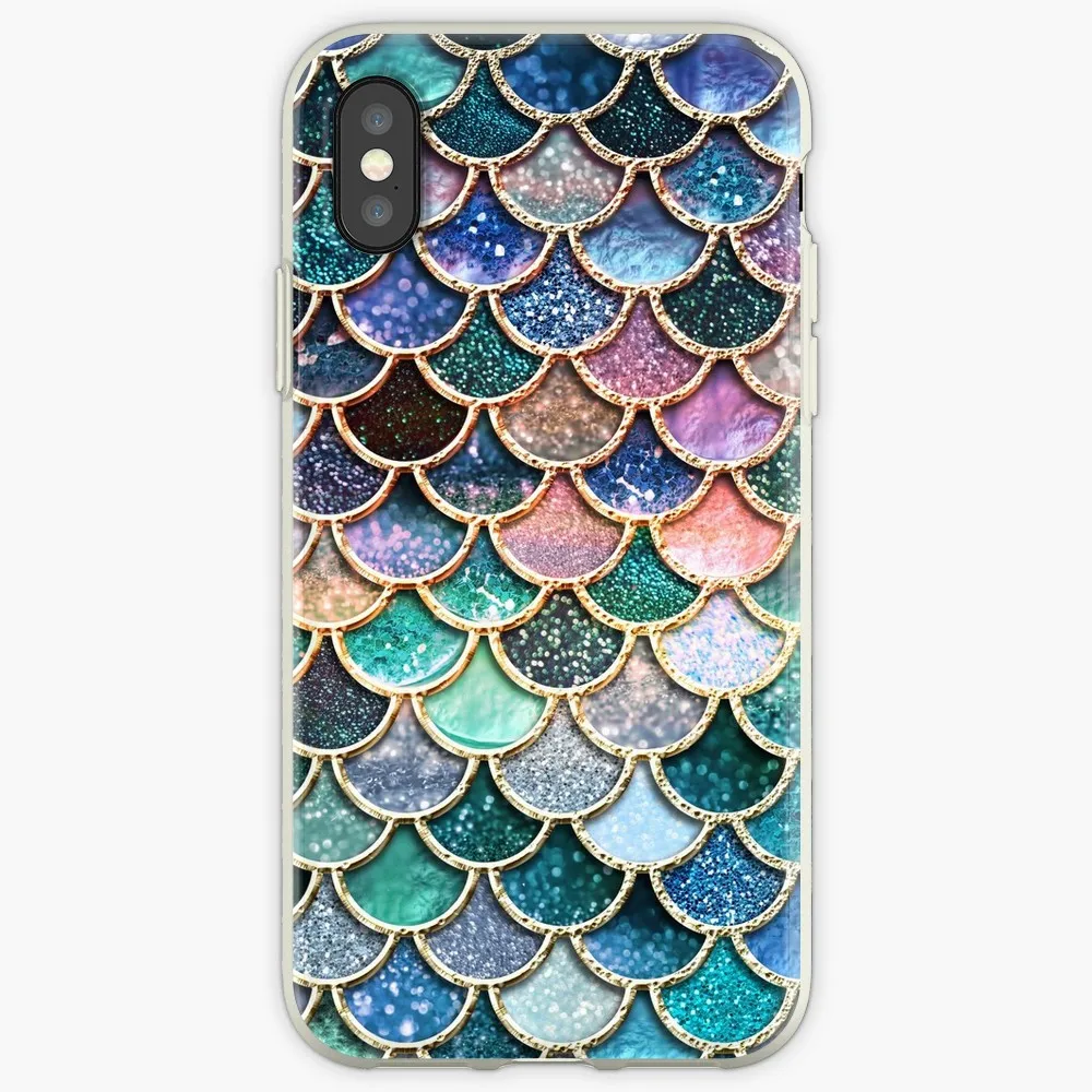 Бирюзовый Серебряный чехол AnSoft для iPhone 7 8 6 6s Plus 5S 4 силиконовый прозрачный X Xs 11 Pro