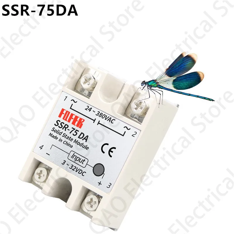 

1PC SSR-50 DA SSR-50DA Manufacturer 50A SSR Relay input 3-32VDC output 24-380VAC Good Quality with Plastic Cover Wholesale Hot