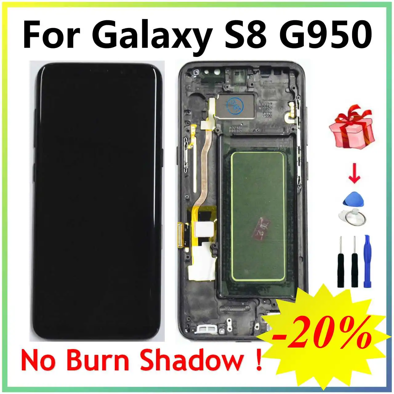 US $125.82 ORIGINAL SUPER AMOLED S8 LCD with frame for SAMSUNG Galaxy S8 G950 G950F Display S8 Plus G955 G955F Touch Screen Digitizer