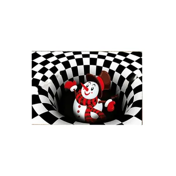 

Christmas 3D Illusion Doormat Anti-Slip Floor Mat Bedside Area Rugs for Bedroom Living Room Children Room Decor Rug WWO66