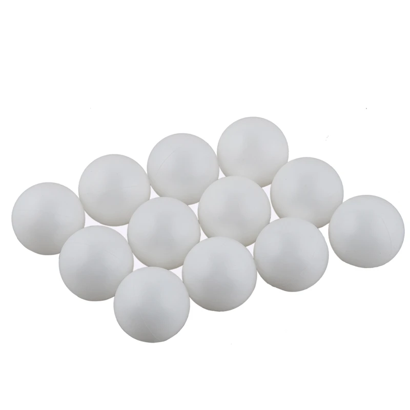 Упаковка из 12 однотонных белых небрендовых мячей для настольного тенниса