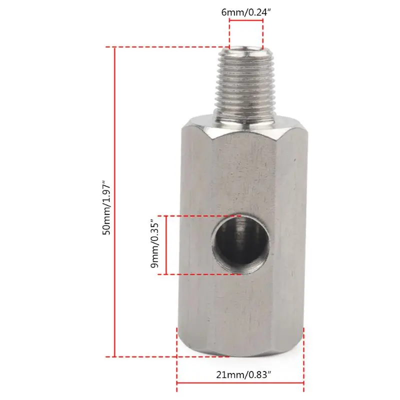 1/" BSPT датчик давления масла из нержавеющей стали тройник к адаптеру NPT турбо подача линия манометр