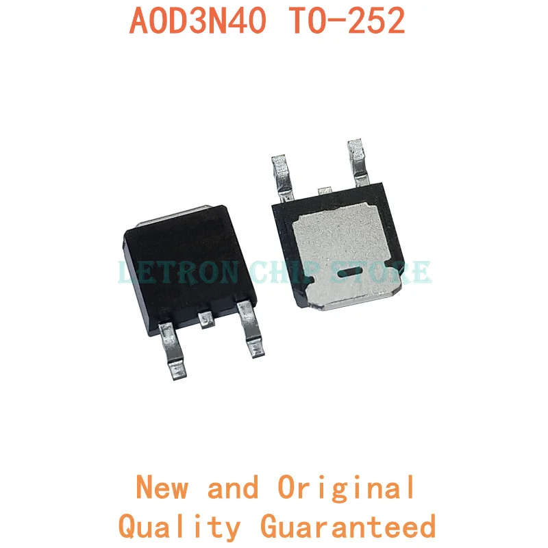10 шт. AOD3N40 TO-252 D3N40 TO252 MOSFET N-CH 400V 2.6A оригинальный и новый IC | Электронные компоненты