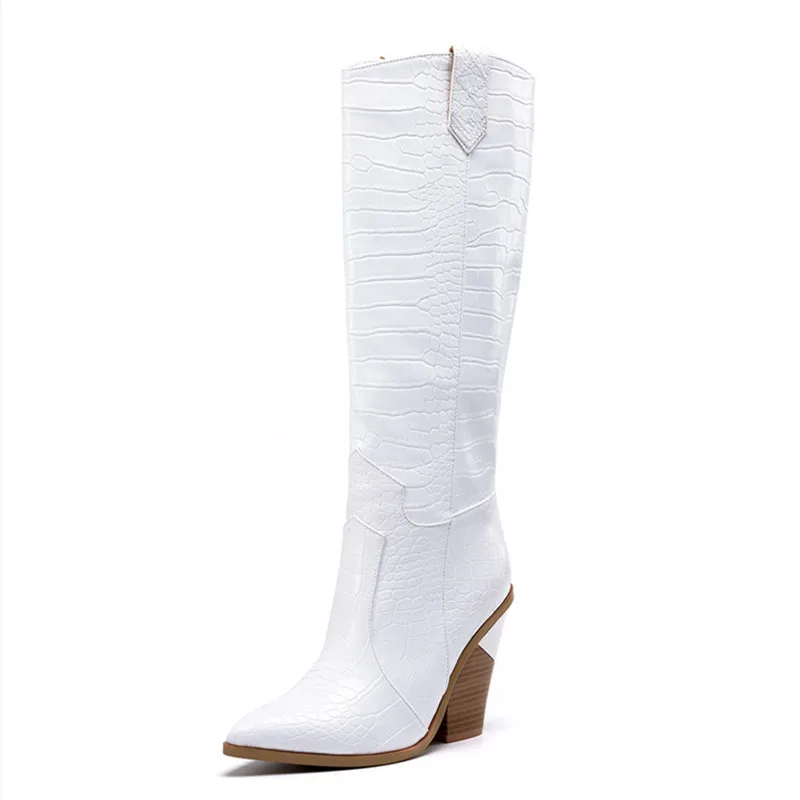 Prove Perfetto Rome Style Genuine Leather Women Knee-high Boots Sexy Night-club Boots Female High Heel Leather Pointed Toe Boots