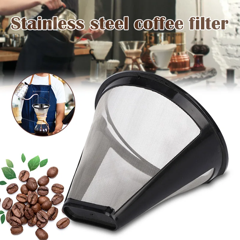 De café de acero inoxidable filtro, colador de café reutilizable gotero café hecho a mano accesorios para el hogar Oficina MDJ998