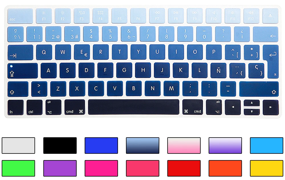 HRH 100cs EU испанская силиконовая Радужная клавиатура для MAC Magic Беспроводная Bluetooth