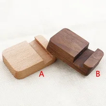 Lazy-Bracket Mobile-Phone-Holder Wood Walnut Square Small Simple