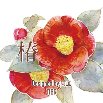 

5.5cm*125cm Camellia Plant Flower PET-tape Floral Washi Tape