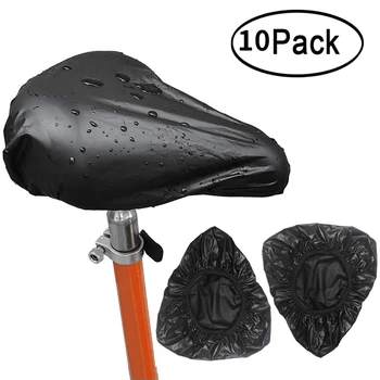 

10Pcs Waterproof Bike Saddle Cover Bicycle Seat Rain Cover with Drawstring Bike Seat Cover
